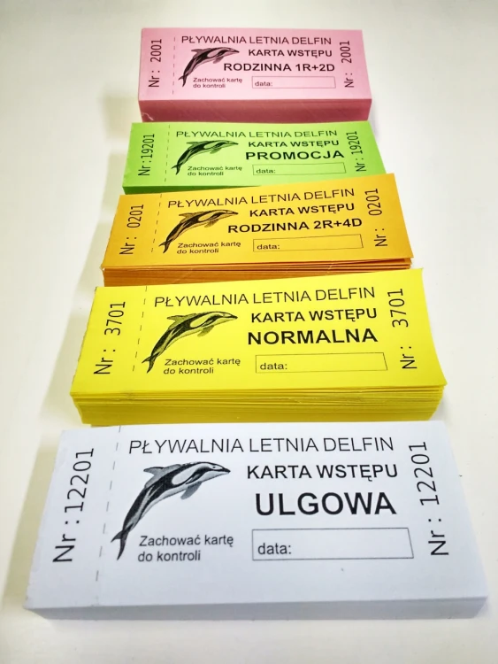 Numerowane karnety na pływalnię